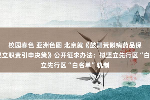 校园春色 亚洲色图 北京就《鼓舞荒僻病药品保险先行区成立职责引申决策》公开征求办法：拟竖立先行区“白名单”轨制